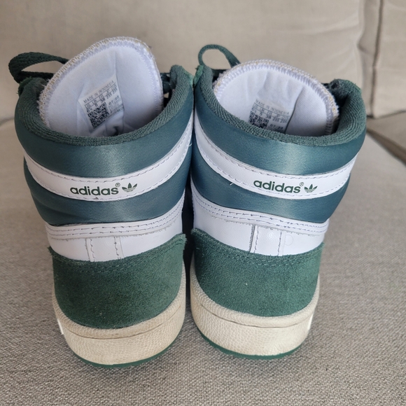 Adidas Women's Forest Green and White High-Tops - Picture 7 of 8